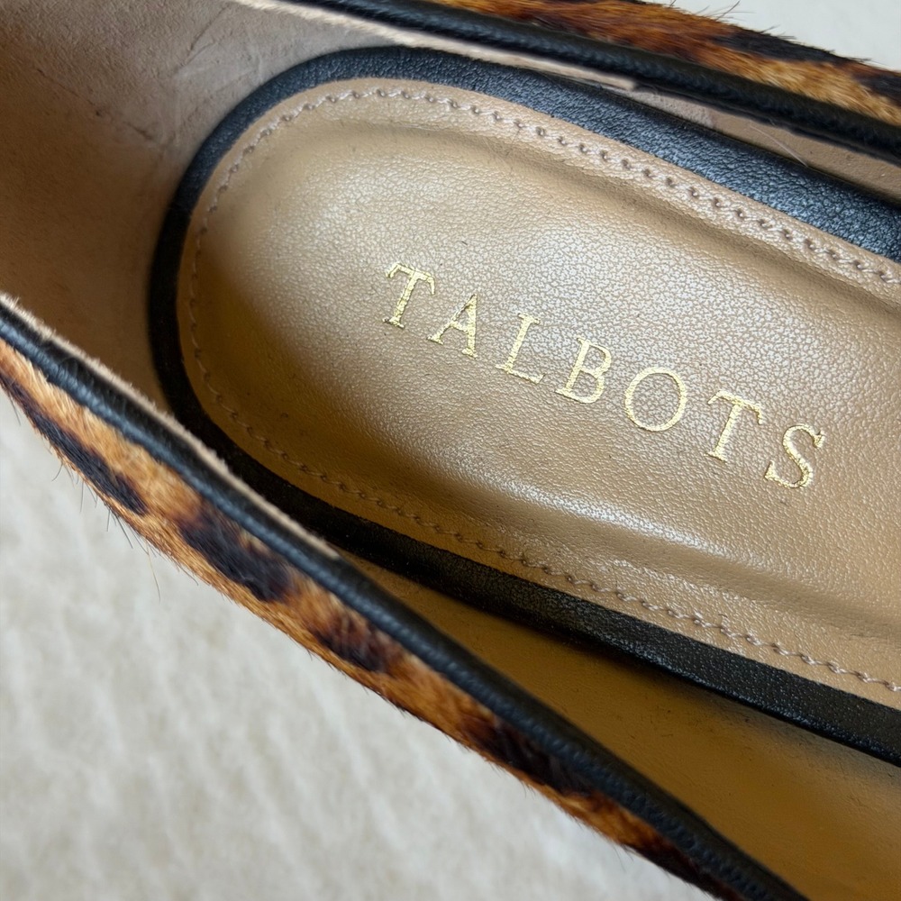 Talbots Leopard Print Pointed Toe Wedges with Gold Hardware - Picture 6 of 14
